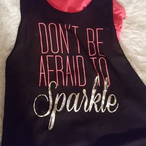 Workout racer back with attached sports bra